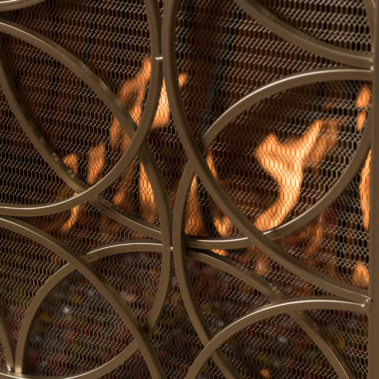 Thayer - Single Panel Iron Fireplace Screen With Geometric Design