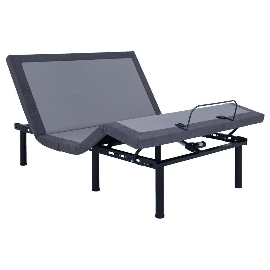Clara Full Adjustable Bed Base Grey and Black - 350131F