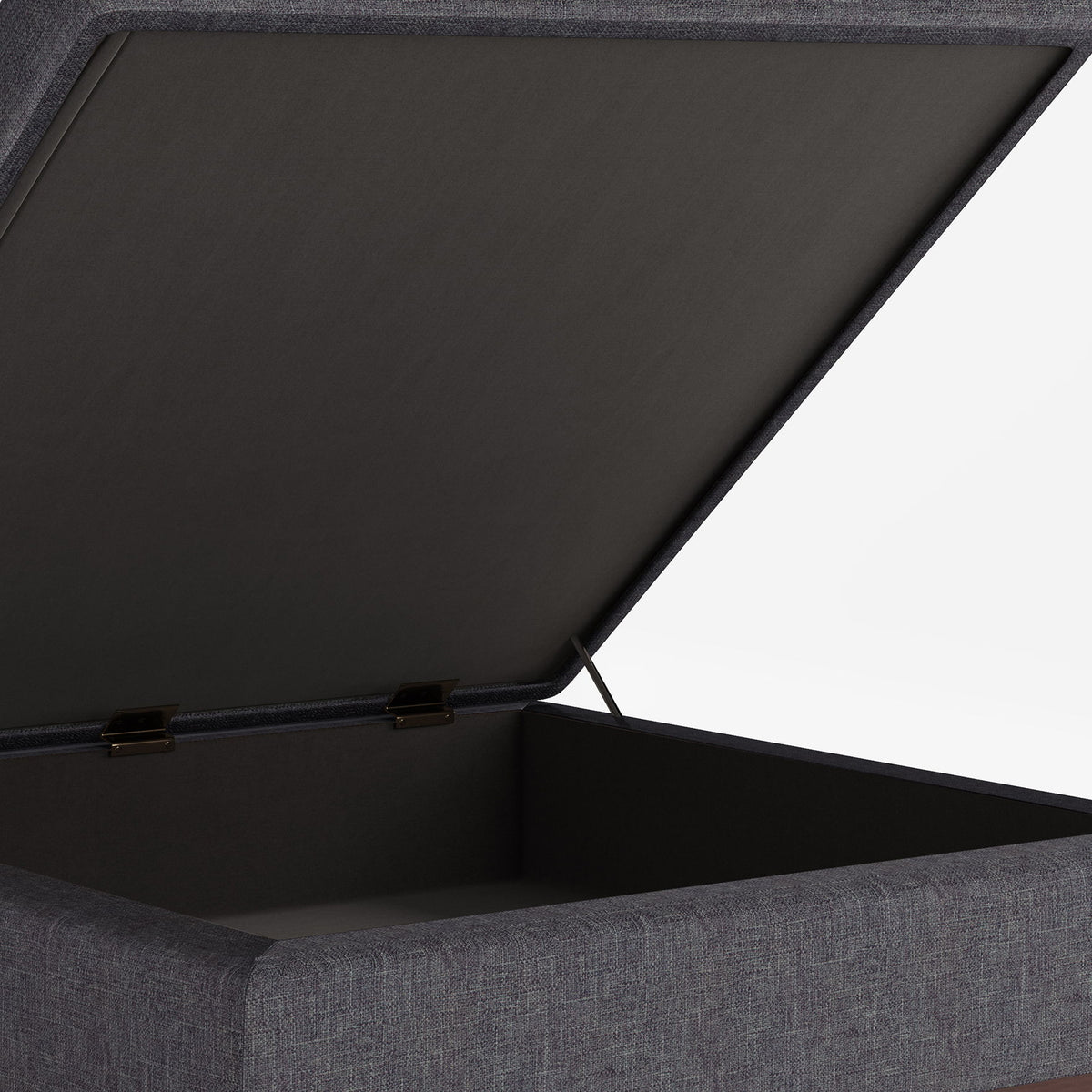 Owen - Square Coffee Table Storage Ottoman - Dark Gray