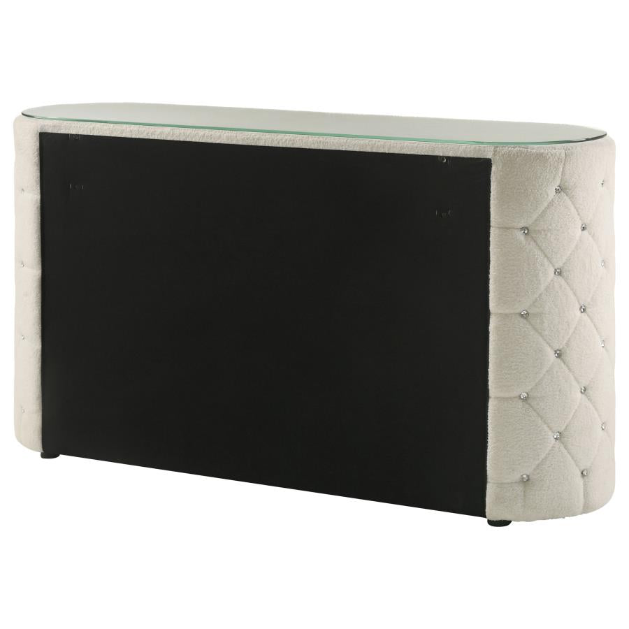 Sonya 6-drawer Upholstered Bedroom Dresser Ivory - 360113