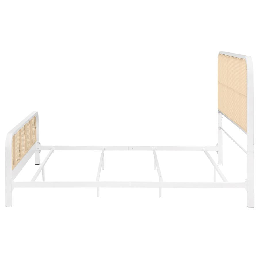 Lanewood Open Cane Webbing Metal Eastern King Bed White - 360251KE