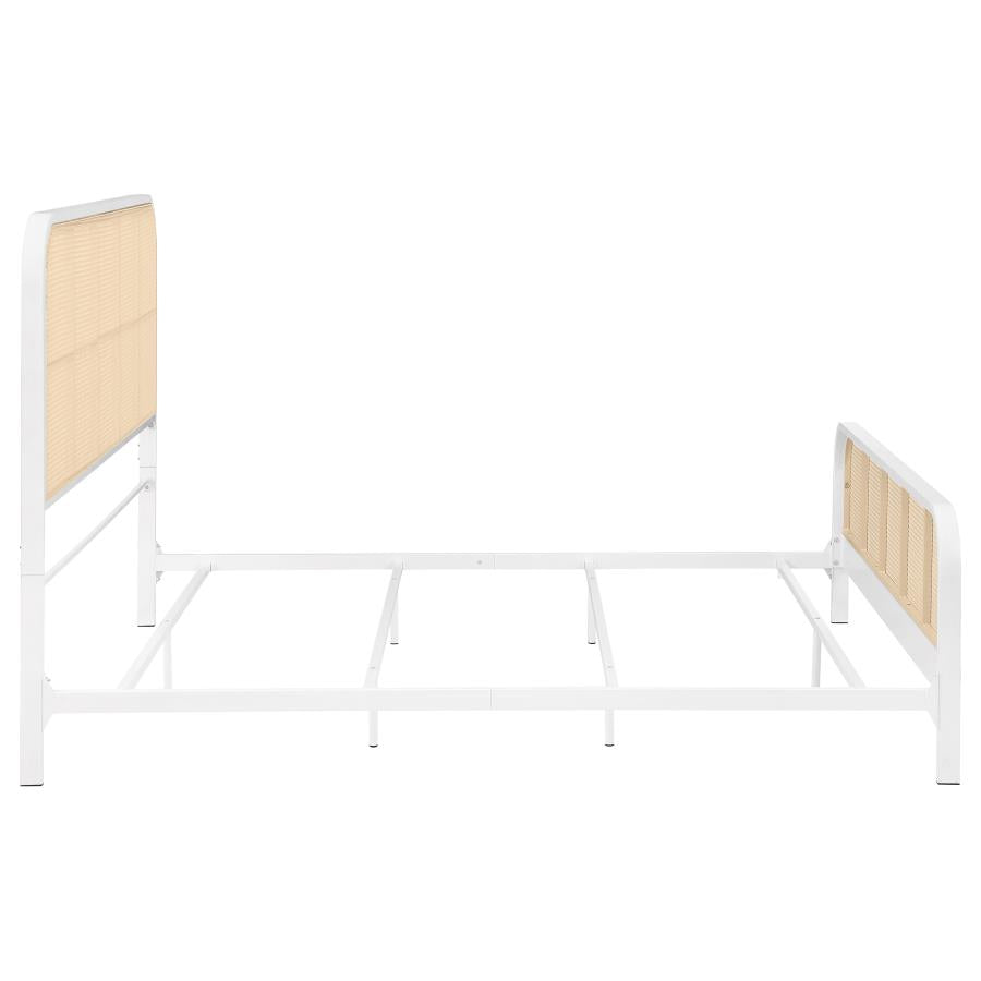 Lanewood Open Cane Webbing Metal Eastern King Bed White - 360251KE