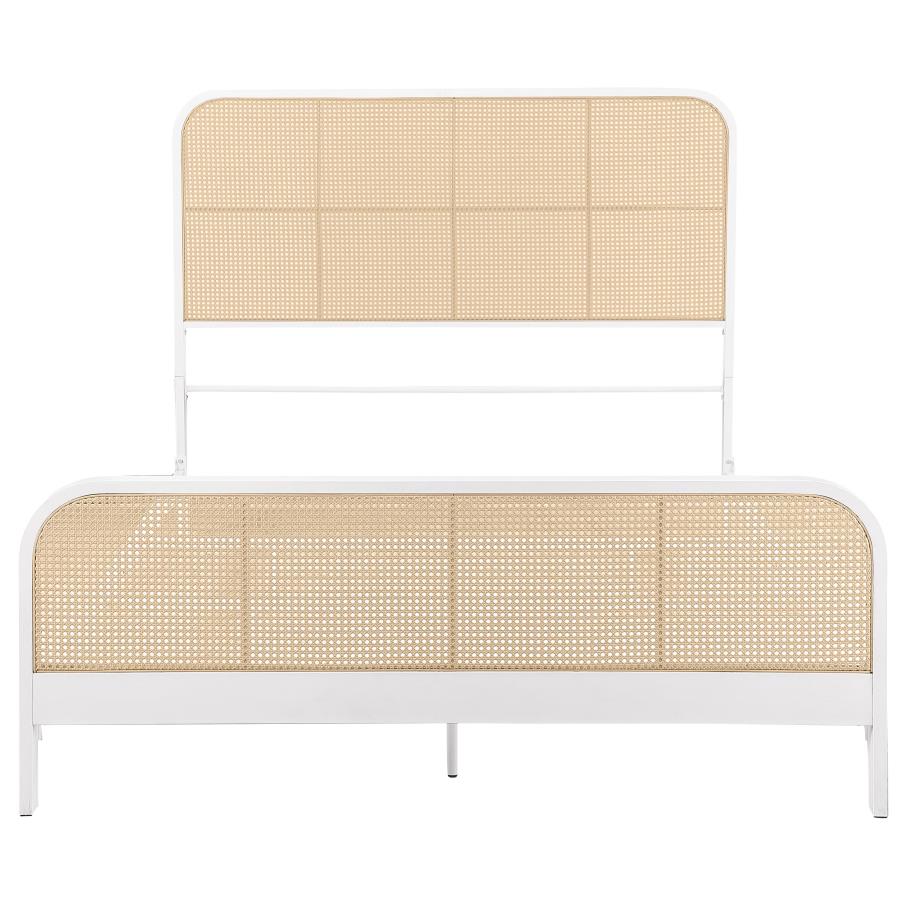 Lanewood Open Cane Webbing Metal Queen Bed White - 360251Q
