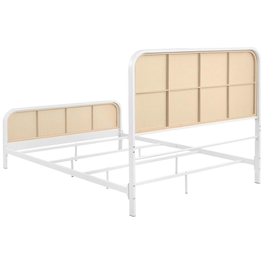 Lanewood Open Cane Webbing Metal Queen Bed White - 360251Q