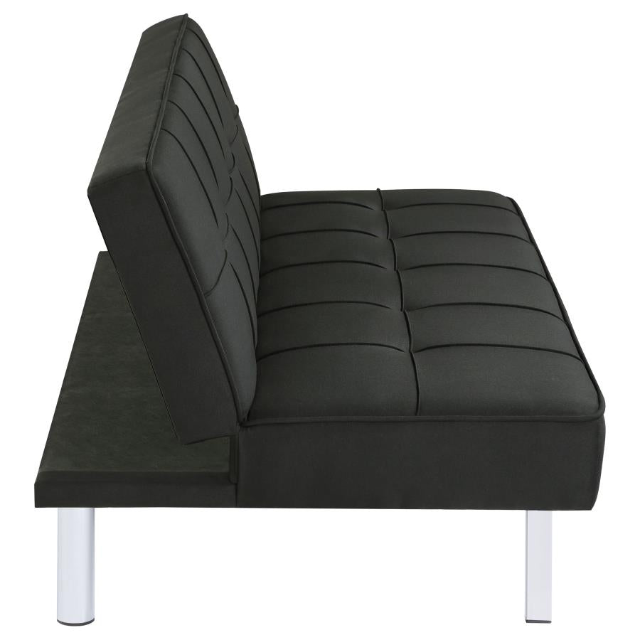 Joel Upholstered Tufted Convertible Sofa Bed Black - 360281