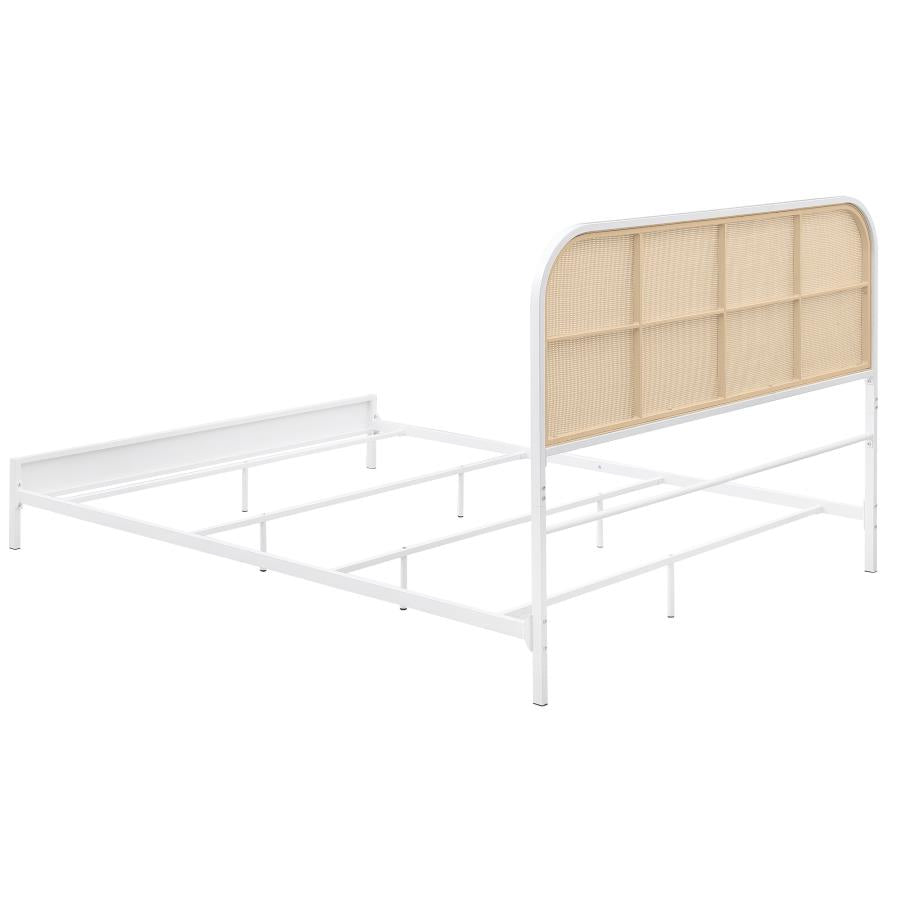 Amherst Radio Weave Rattan Metal Queen Bed White - 360301Q