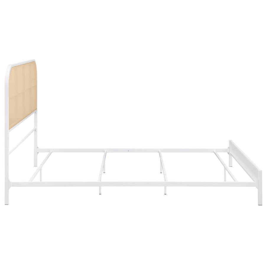 Amherst Radio Weave Rattan Metal Queen Bed White - 360301Q