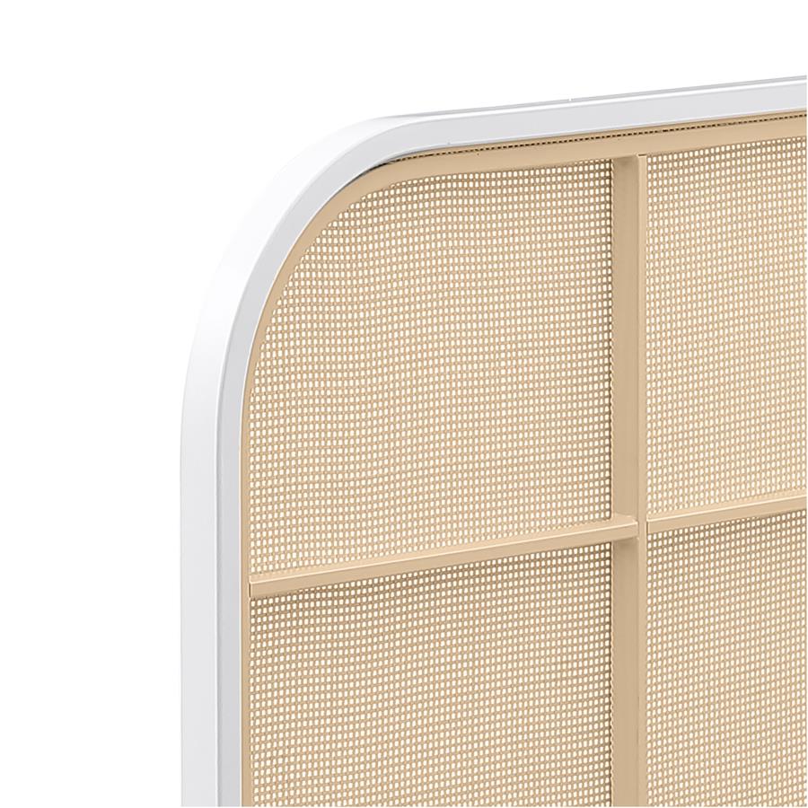 Amherst Radio Weave Rattan Metal Queen Bed White - 360301Q