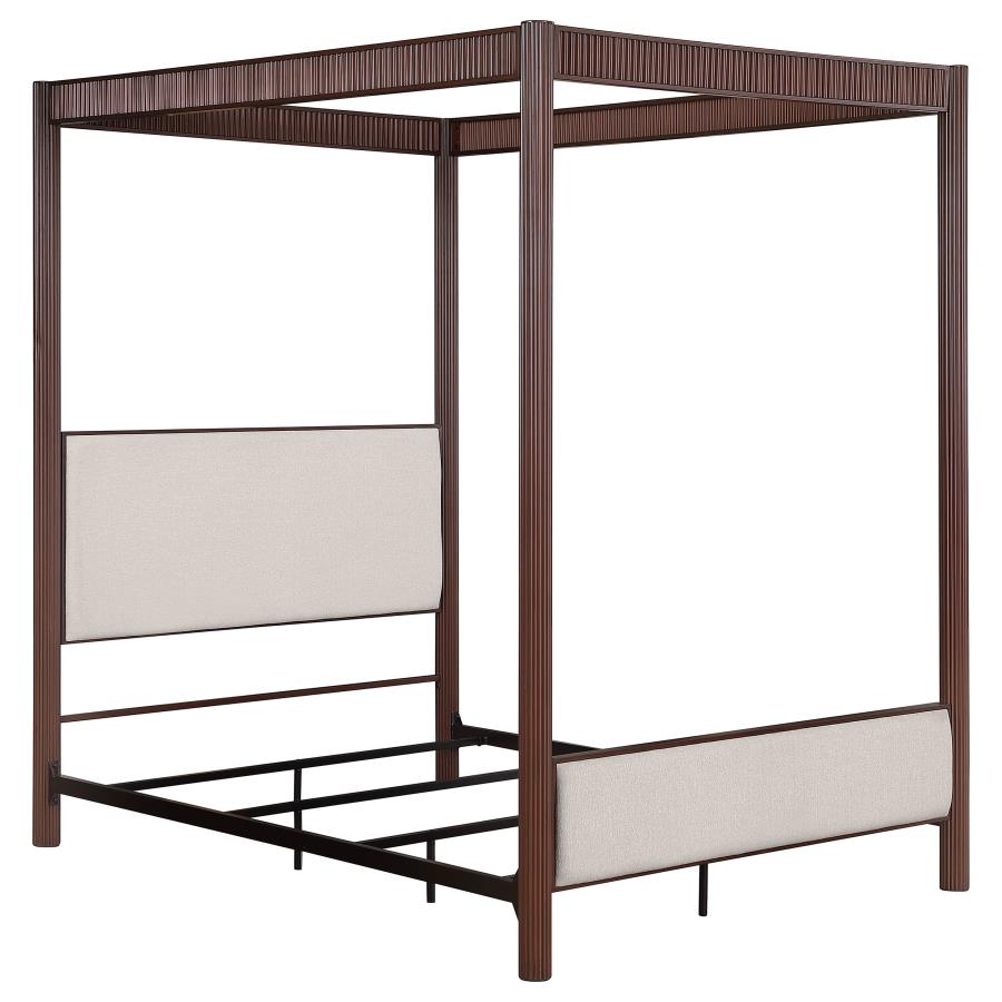 Zimmerlee 89-inch Metal Eastern King Canopy Bed Rust Brown - 360331KE
