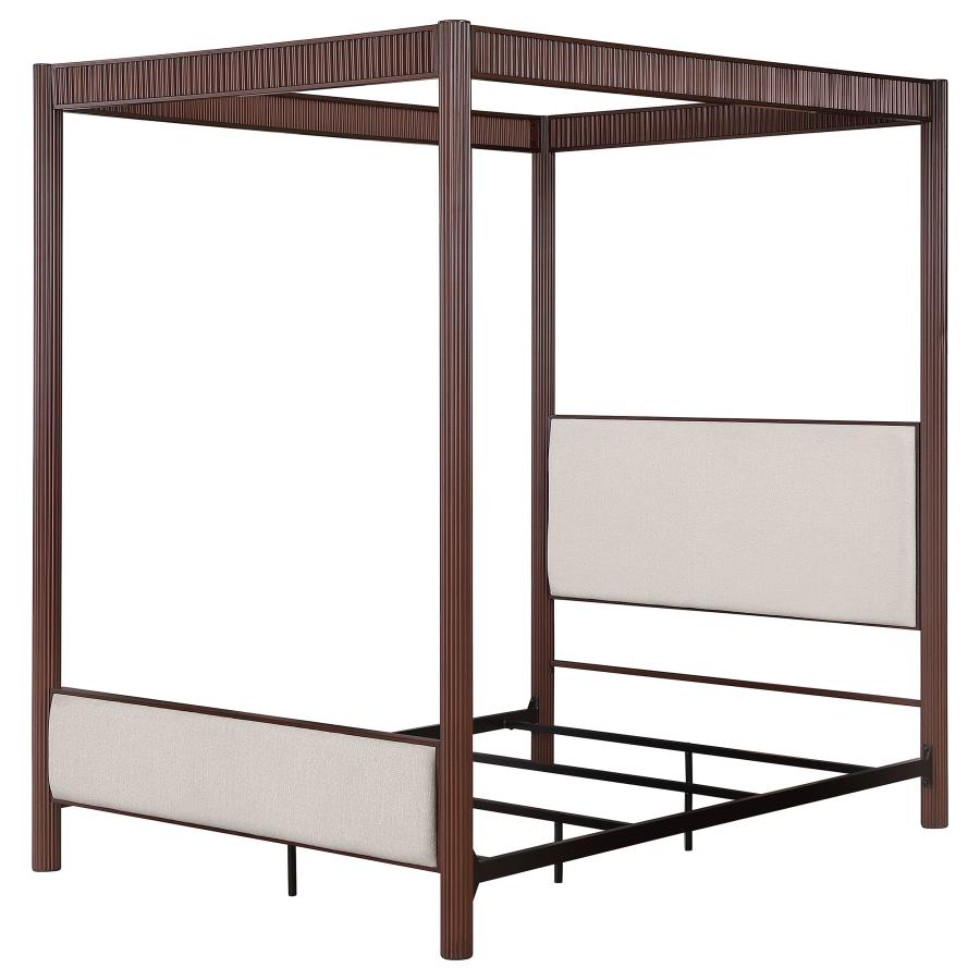 Zimmerlee 89-inch Metal Eastern King Canopy Bed Rust Brown - 360331KE