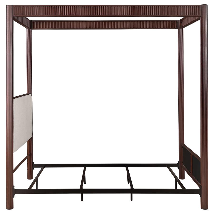 Zimmerlee 89-inch Metal Eastern King Canopy Bed Rust Brown - 360331KE