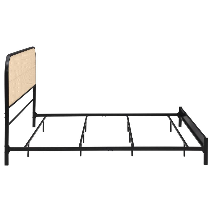 Amherst Radio Weave Rattan Metal Eastern King Bed Black - 360351KE