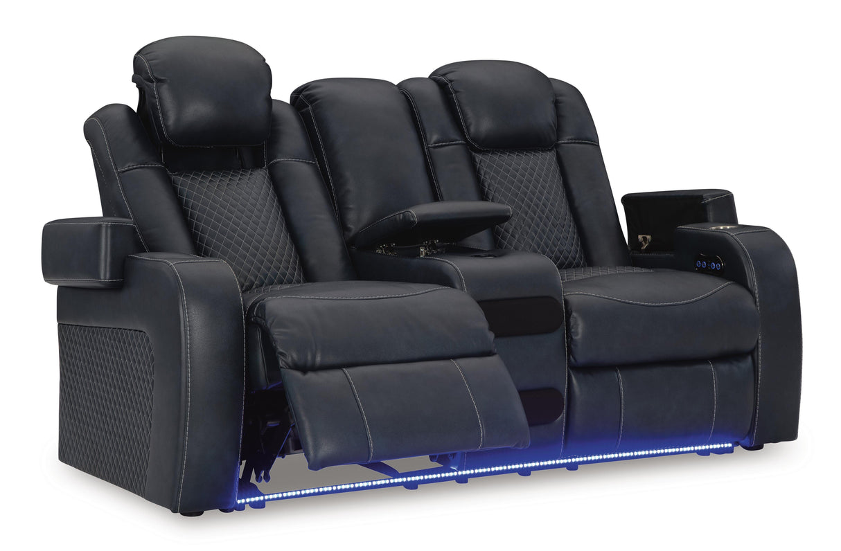Fyne-Dyme Power Reclining Loveseat with Console - 3660318