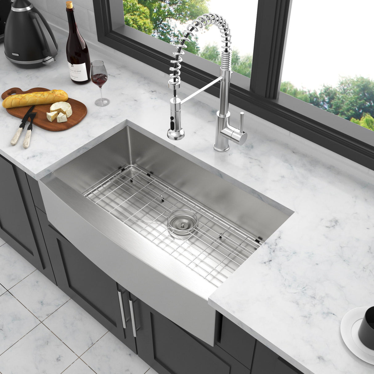 Farmhouse Kitchen Sink Stainless Steel Apron Front