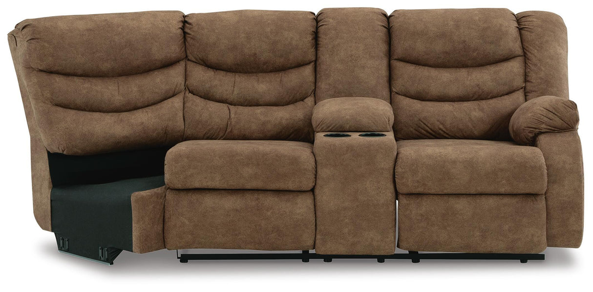 Partymate Right-Arm Facing Reclining Loveseat with Half Wedge Console - 3690249