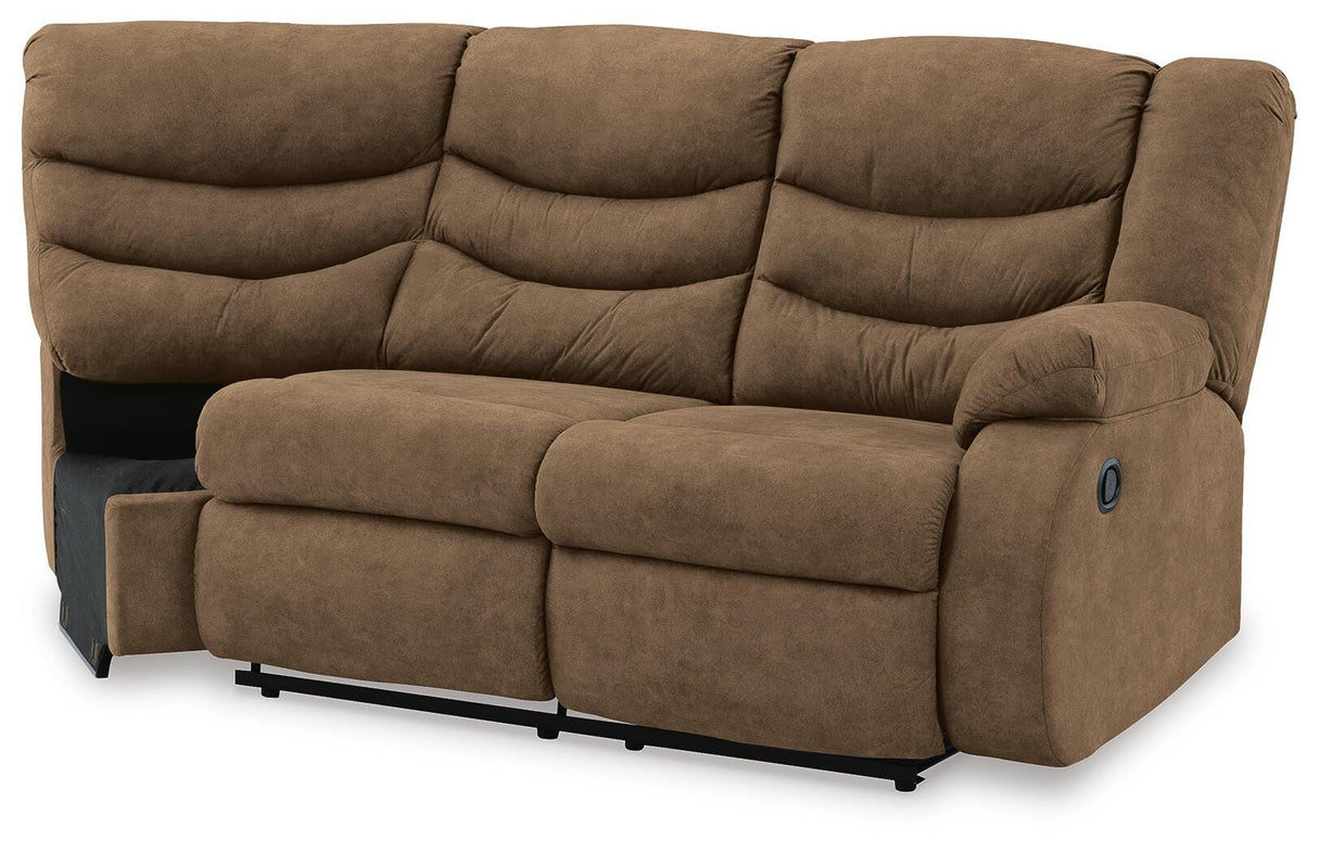 Partymate Right-Arm Facing Reclining Loveseat with Half Wedge - 3690250