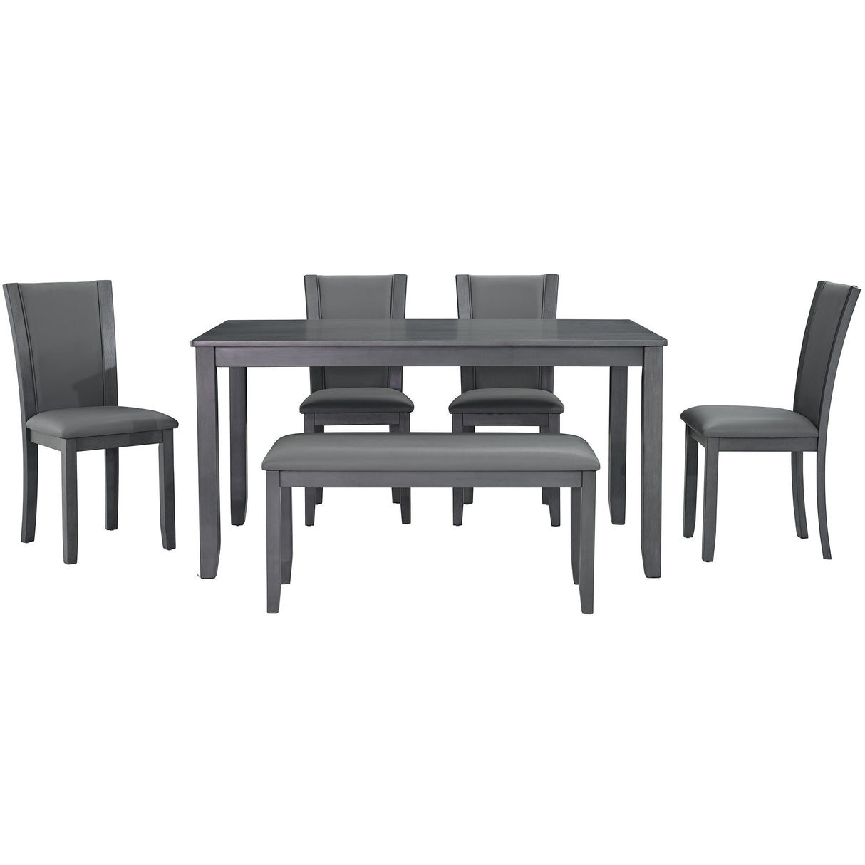 Dining Table Set With Upholstered Chairs, Rectangular Dining Table Set
