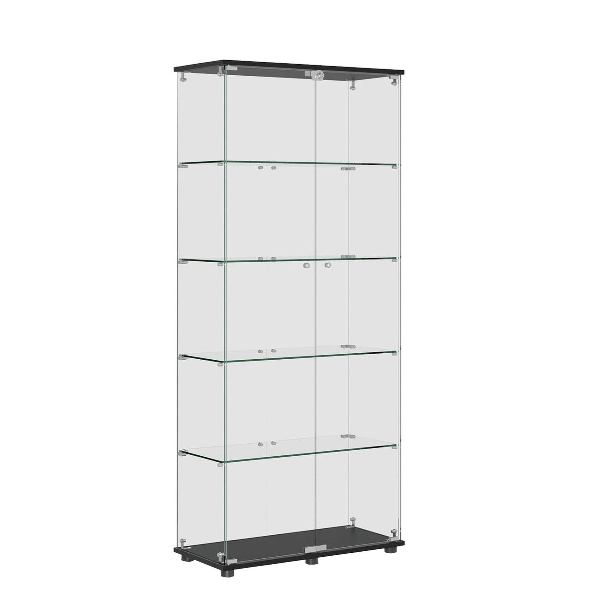 Display Cabinet With Shelf Double Doors And Lock