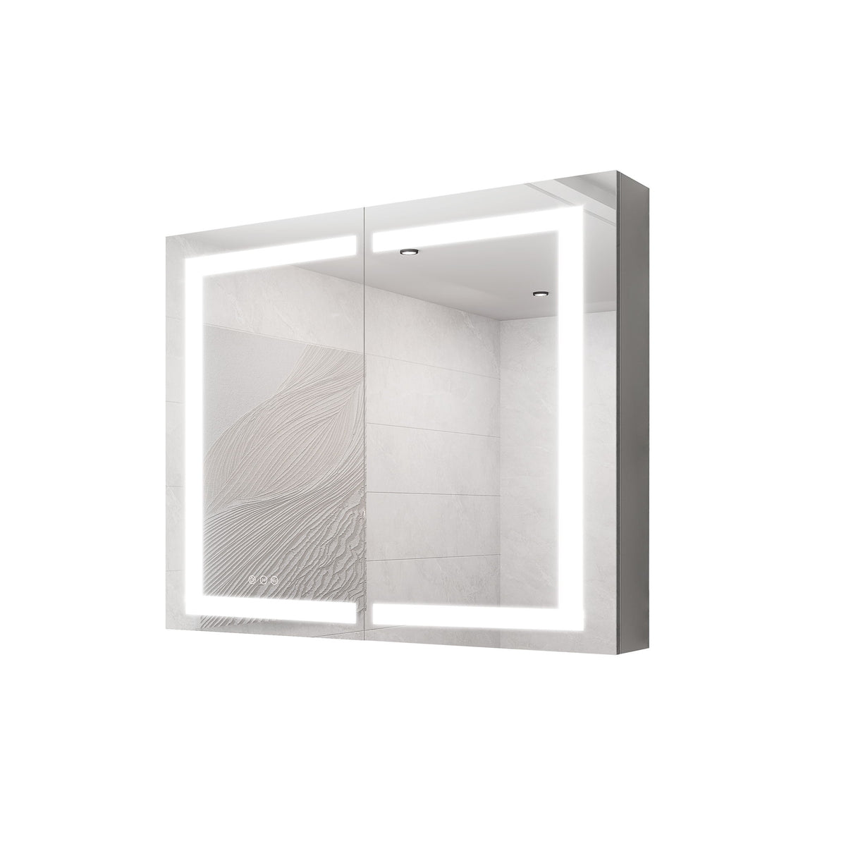 Medicine Cabinet With LED Vanity Mirror, Anti-Fog, Waterproof, Dimmable With Touch Switch