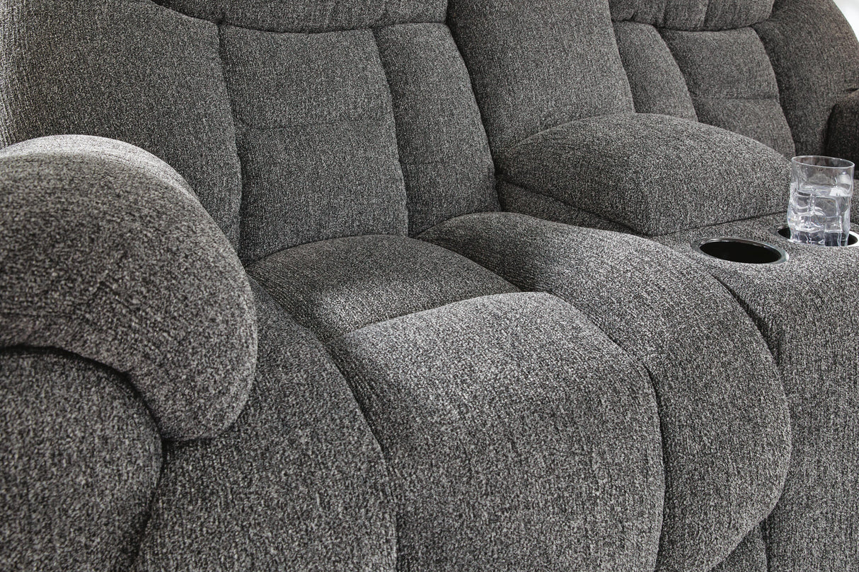 Foreside Reclining Loveseat with Console - 3810494