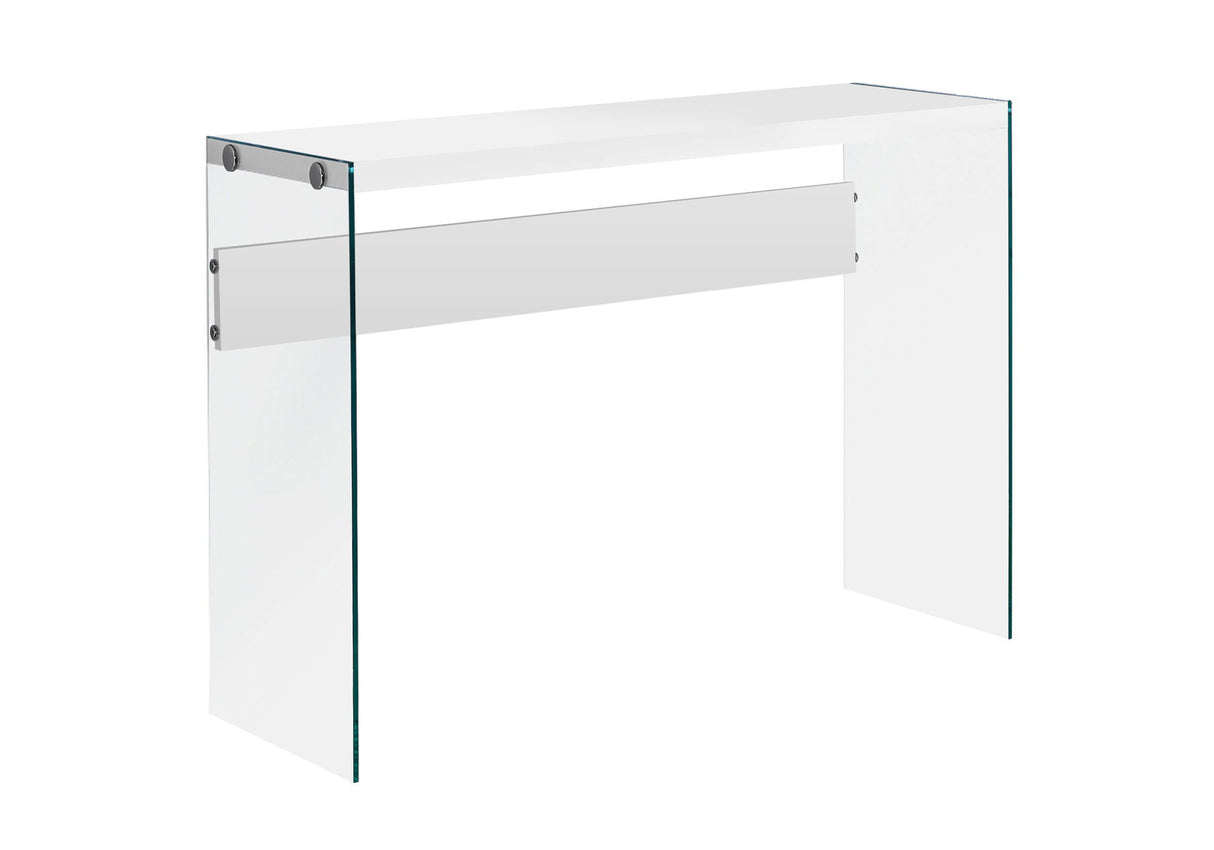 Accent Console Table For Entryway, Glossy Contemporary & Modern - White