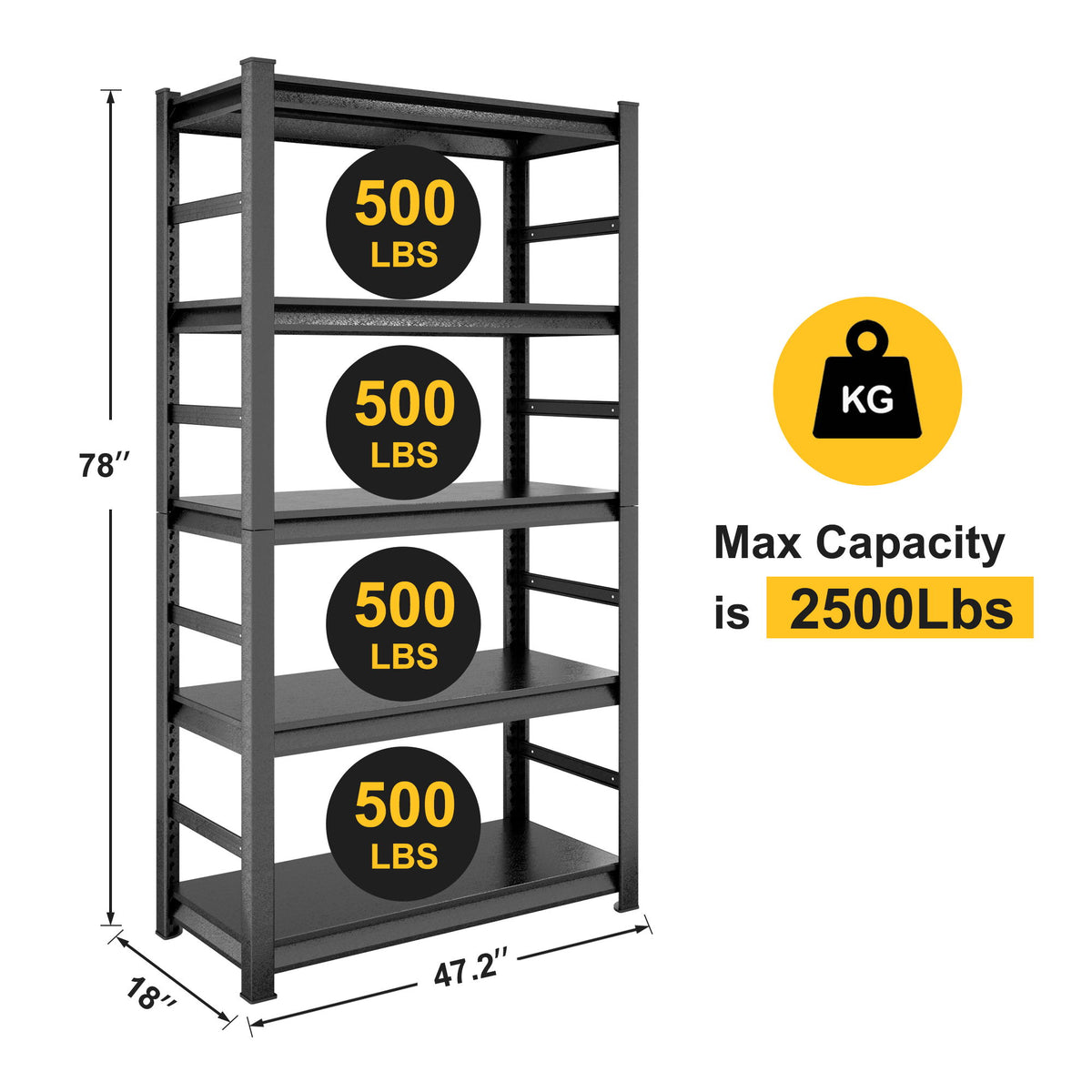 5 Tier Heavy Duty Shelving Unit Adjustable Shelving Units