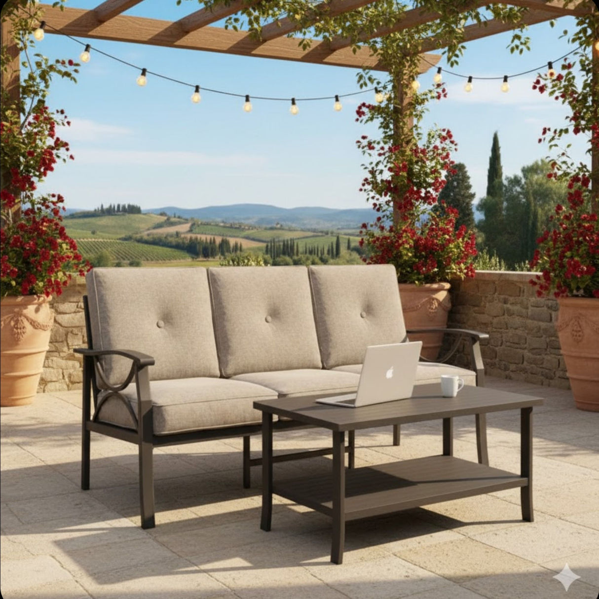 Patio Furniture Set & Coffee Table For Backyard