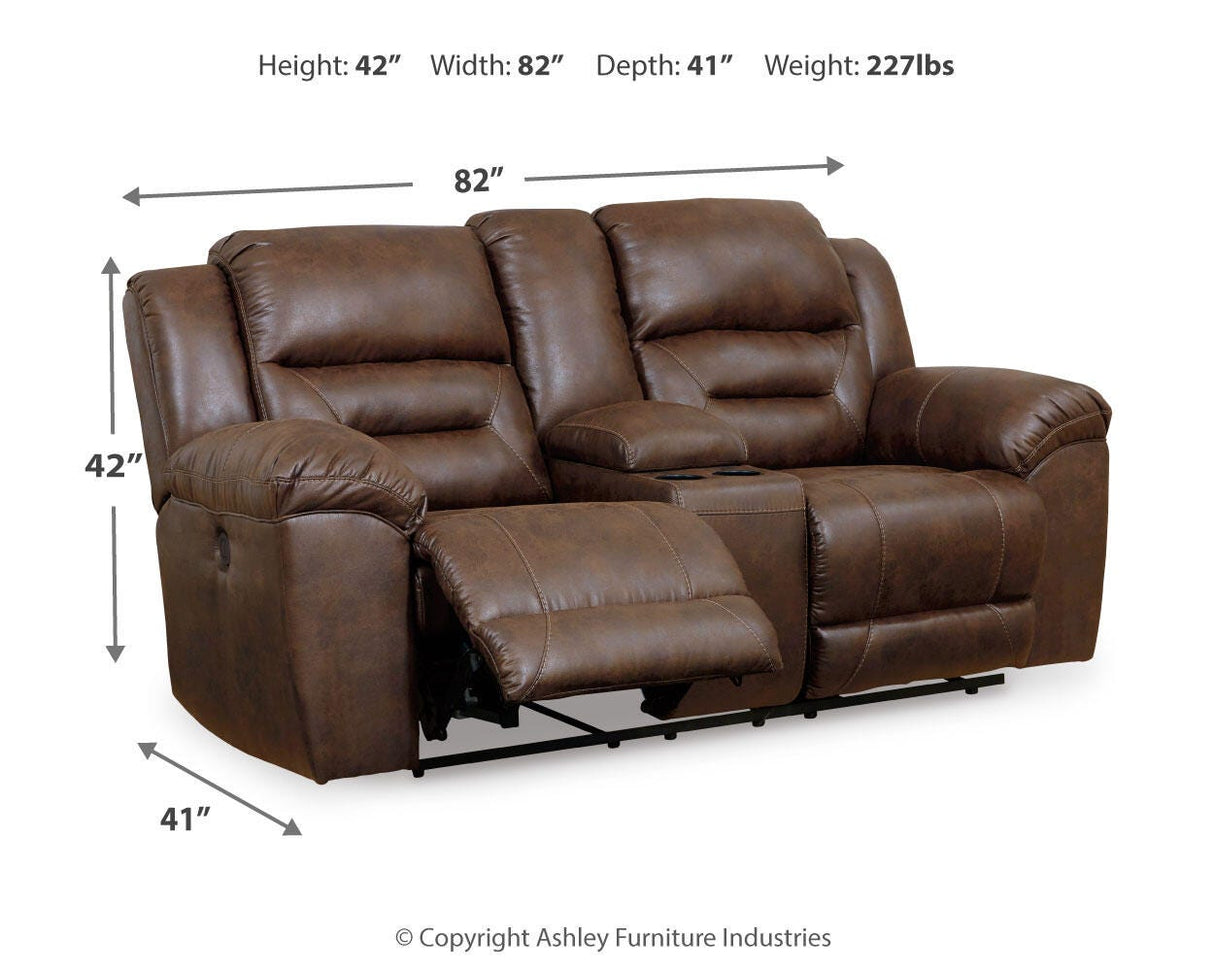 Stoneland Power Reclining Loveseat with Console - 3990496