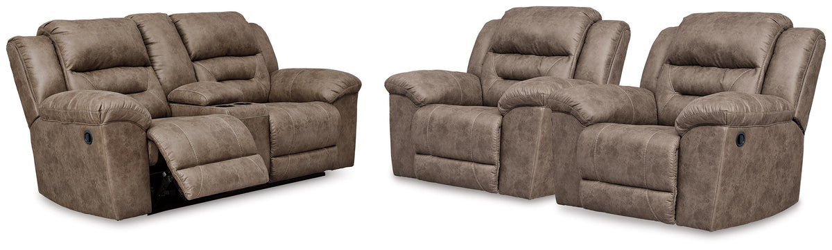 Stoneland Reclining Loveseat and 2 Recliners - 39905U13