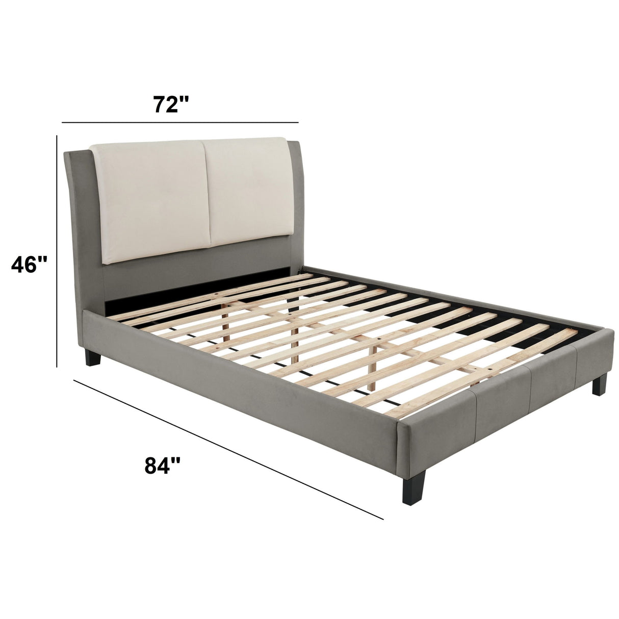 Bed Set With 2 Tone Upholstered Headboard