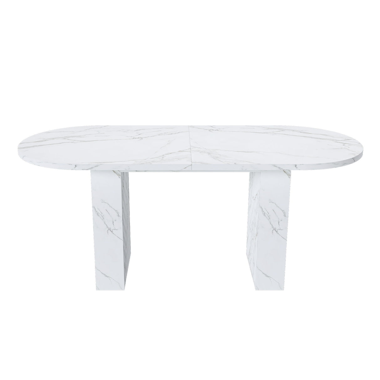 Oval Dining Table With Wood Strip Base