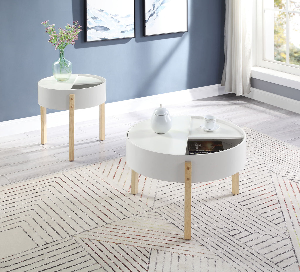 Bodfish - Round End Table - White