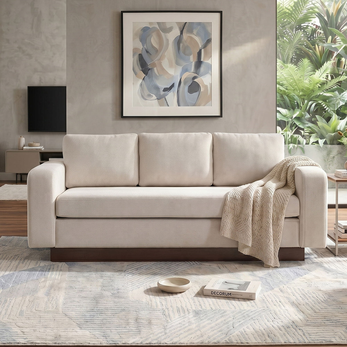 Modern 3 Seater Sofa, Living Room Couch