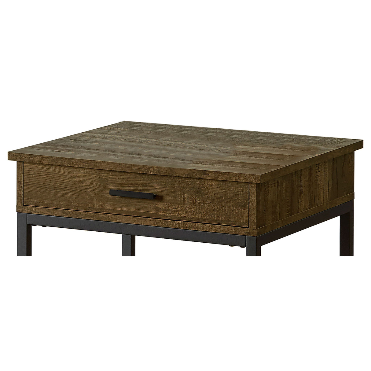 Square End Table With 1 Drawer - Brown