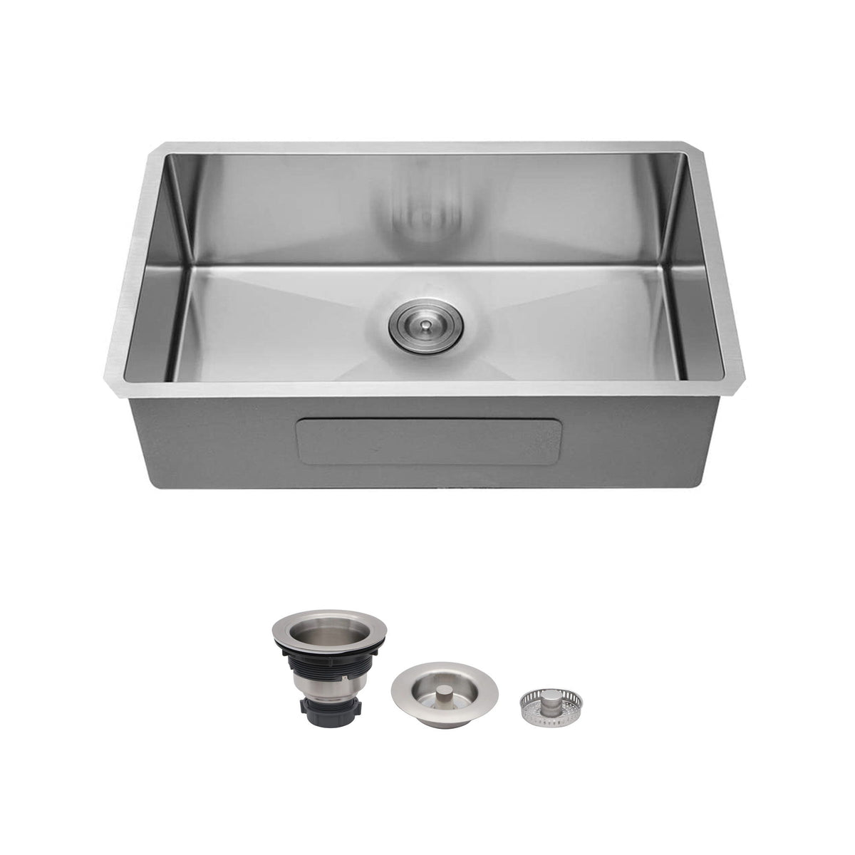 Undermount Kitchen Sink & Deep Single Bowl - Brushed Nickel