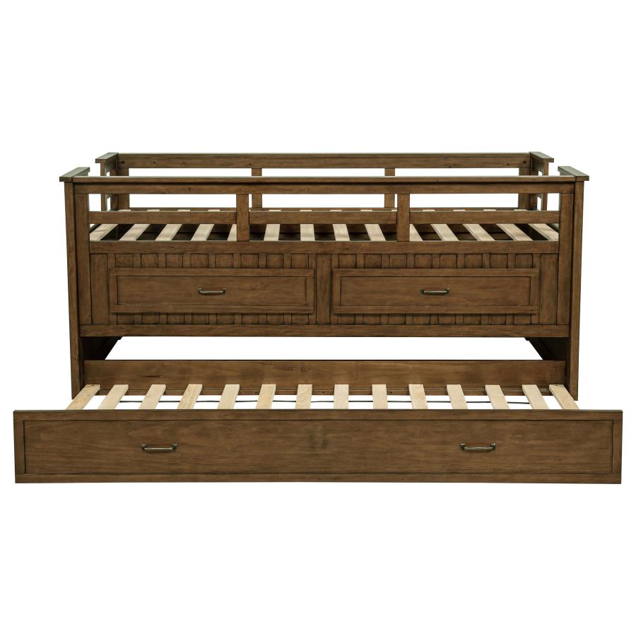 Carlsbad Wood Twin Captains Bed With Trundle Medium Brown - 400716T