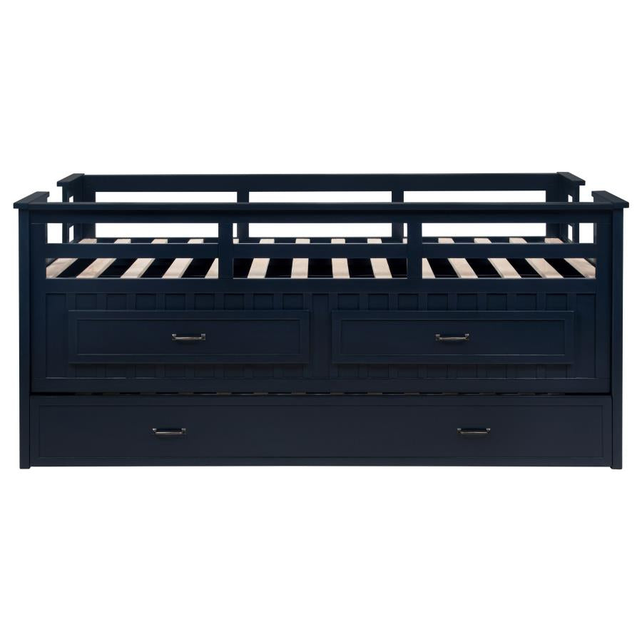 Carlsbad Wood Twin Captains Bed With Trundle Navy Blue - 401980T