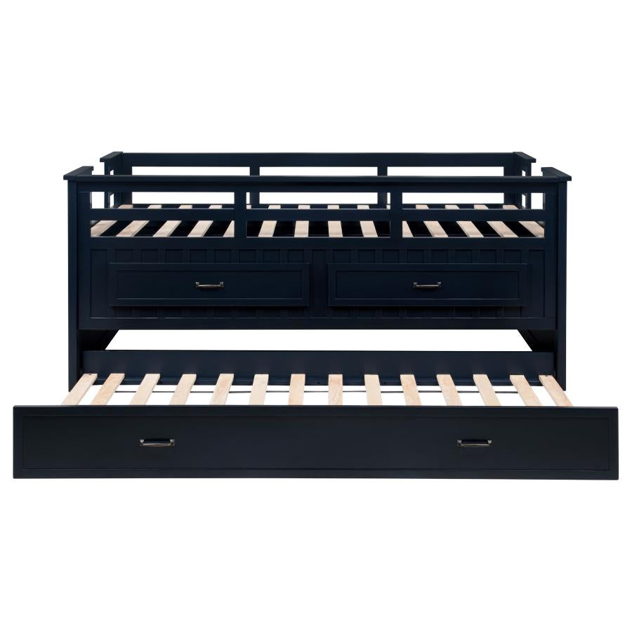 Carlsbad Wood Twin Captains Bed With Trundle Navy Blue - 401980T