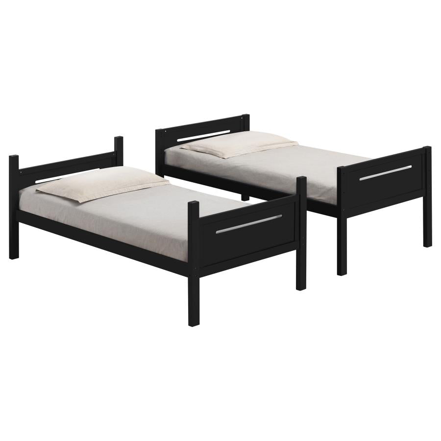 Littleton Wood Twin Over Twin Bunk Bed Black - 405051BLK