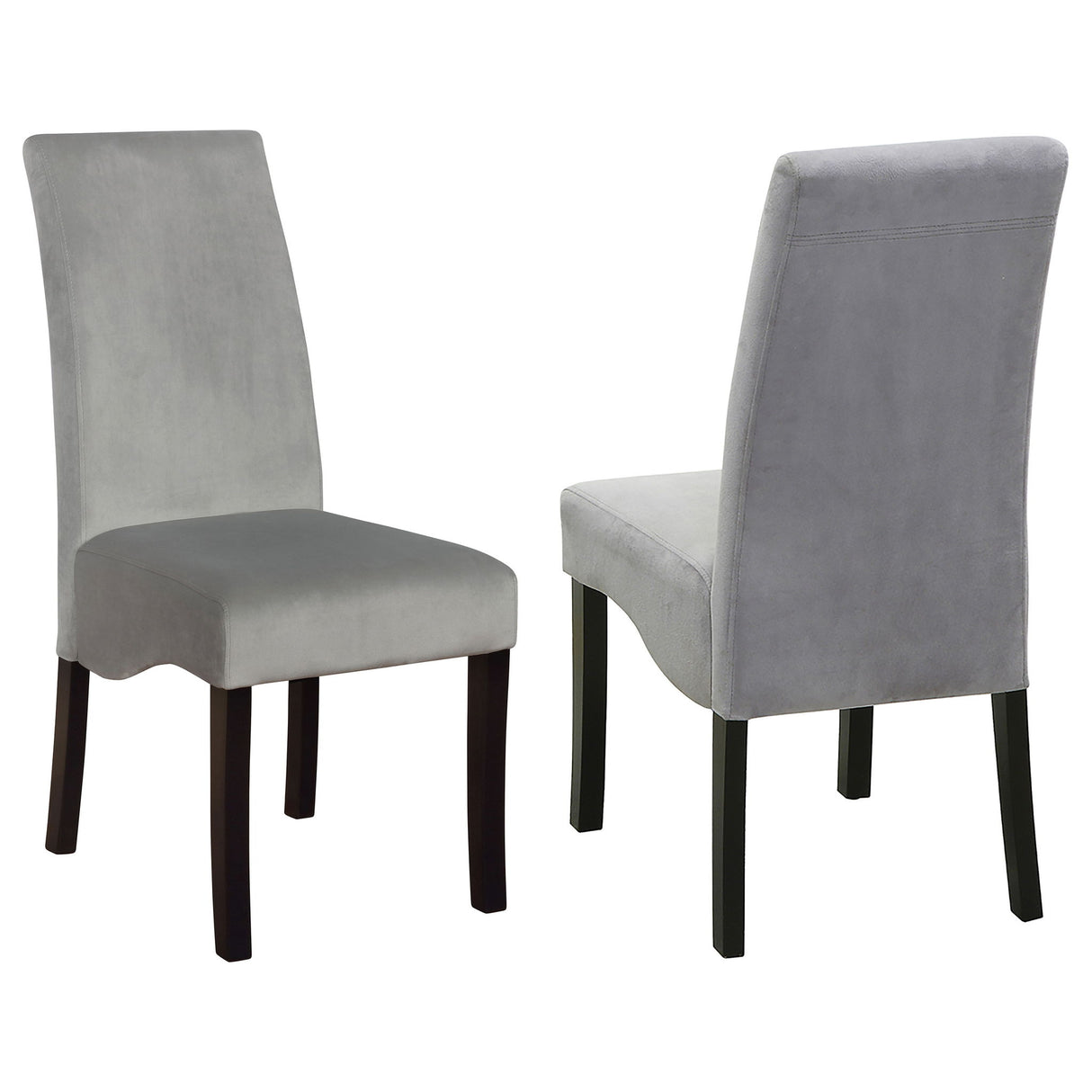 Upholstered Dining Chair Soft Padded Seat And Flared Back Design (Set of 2) - Gray