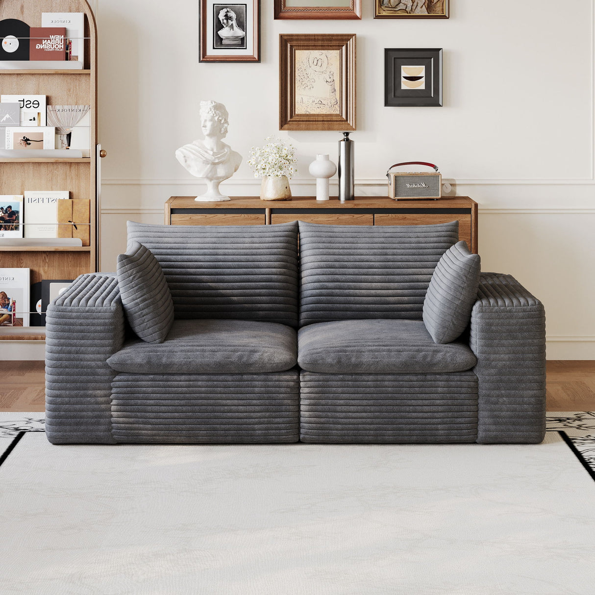 Cloud Sofa, Deep Seat Couches, Removable Cushion For Living Room - Dark Gray