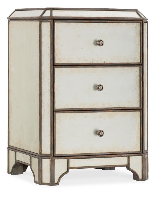 Arabella Mirrored Three-Drawer Nightstand - 1610-90116-EGLO