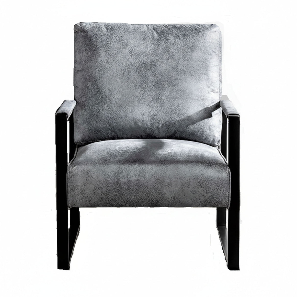 Classic Mid Century Modern Accent Chair With Durable Square Metal Frame, Armchair
