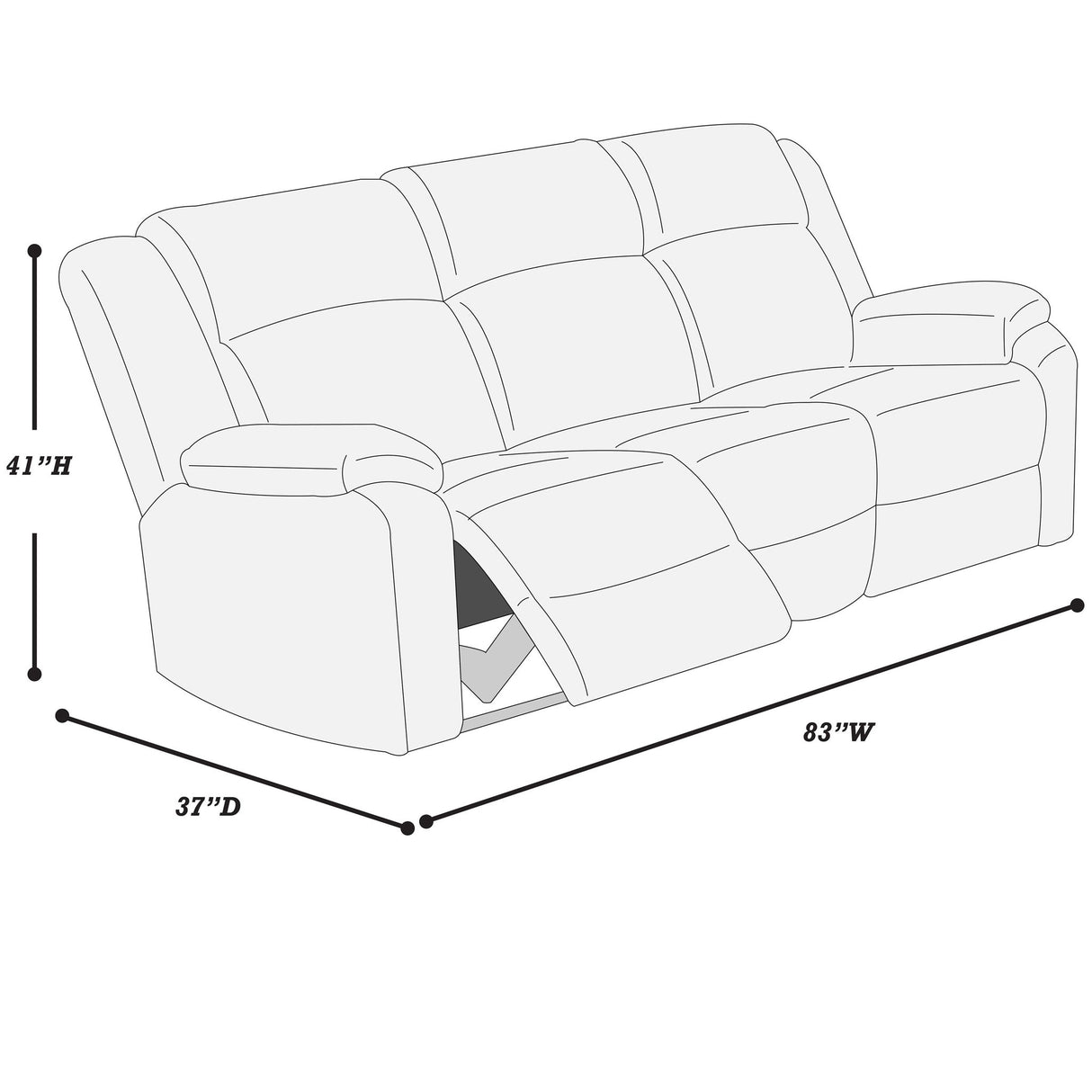 Modern Living Room Set With Pillow Arms