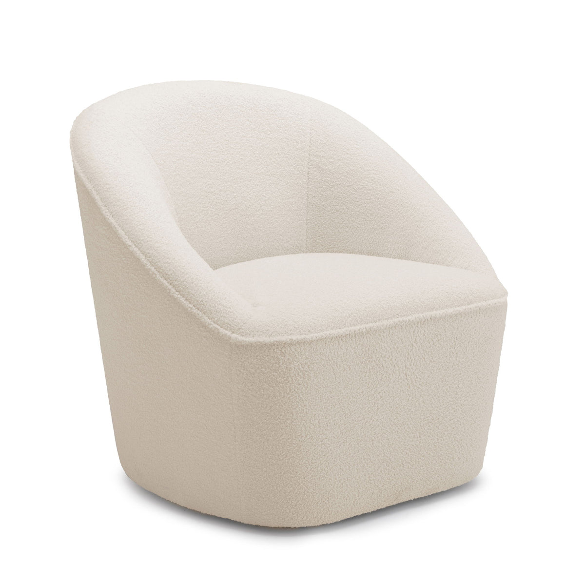 Anson - Swivel Chair With Soft Rounded Back - Off White