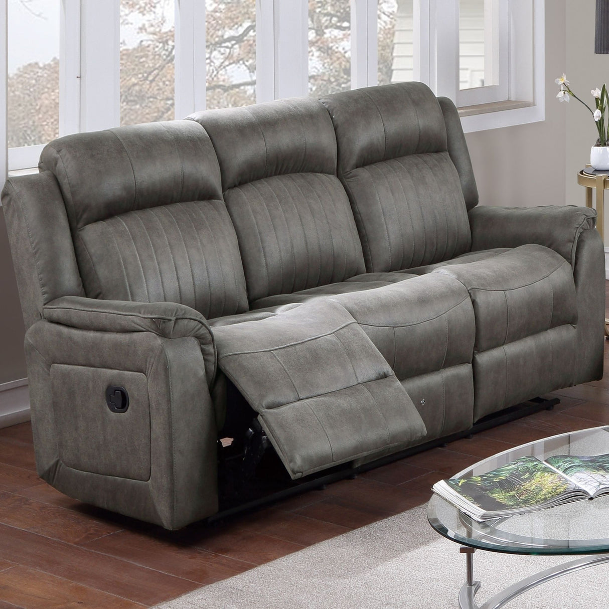 Contemporary Living Room Set, Horizontal And Vertical Tufting