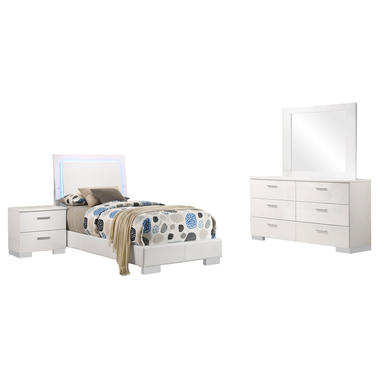 Dulcey - Bedroom Set & LED