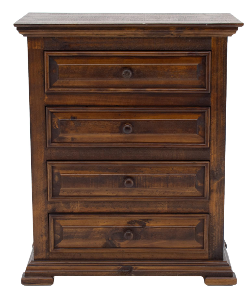 Chalet Walnut Queen Padded Bed Dresser Mirror & 4 Drawer Nightstand - CHALQWPR+CHALQWPH+CHALQWPF+3700DW+3722MW+3702N4W