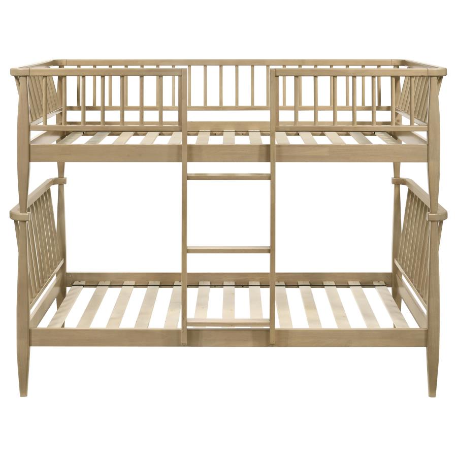 Abram Windsor Twin Over Twin Wood Bunk Bed with Ladder Almond - 460061T