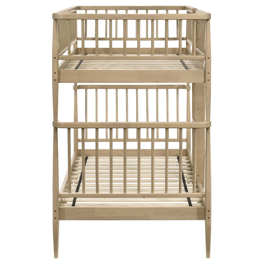 Abram Windsor Twin Over Twin Wood Bunk Bed with Ladder Almond - 460061T